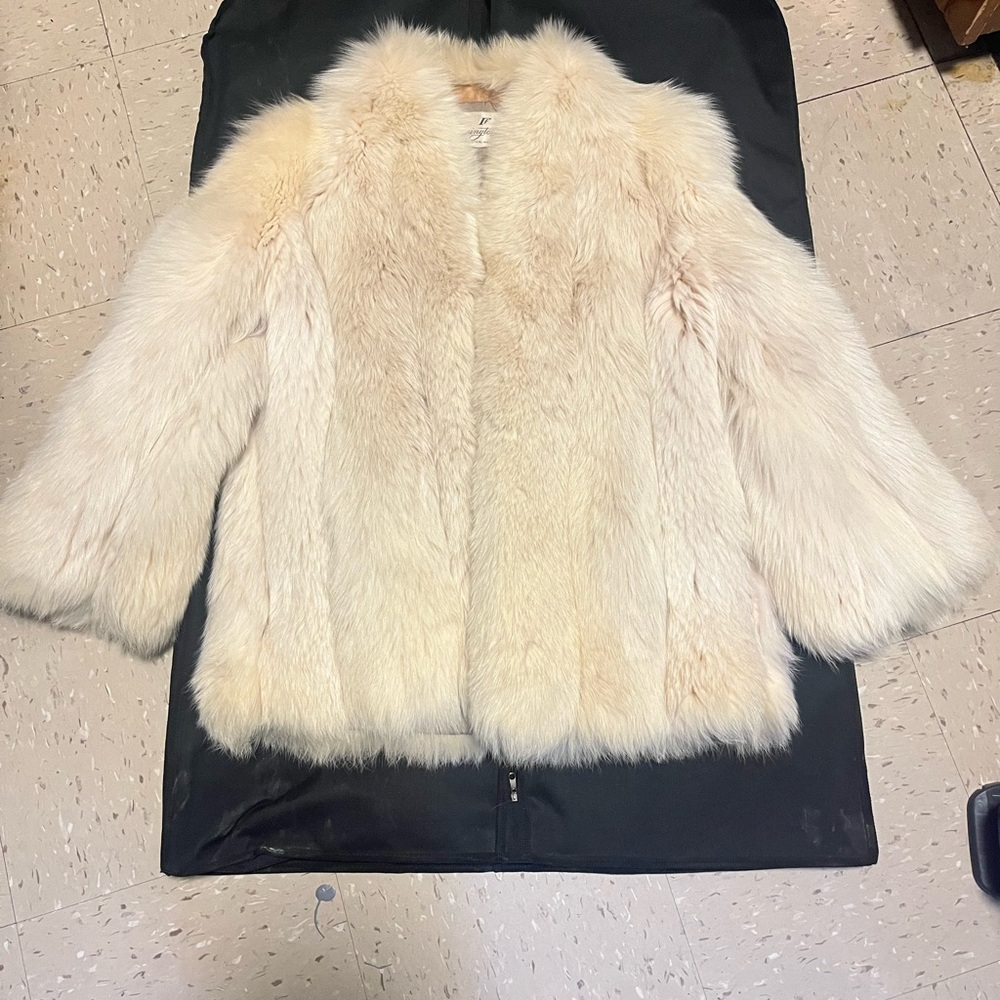 Elegant Cream Fur Jacket